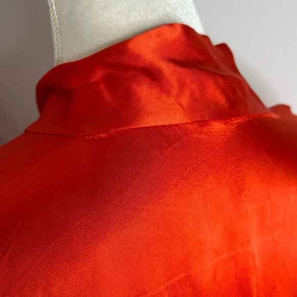 Vintage Mid Century Hand Embroidered Chinese Dragon Rayon Longline Lounge Robe - Picture 11 of 14